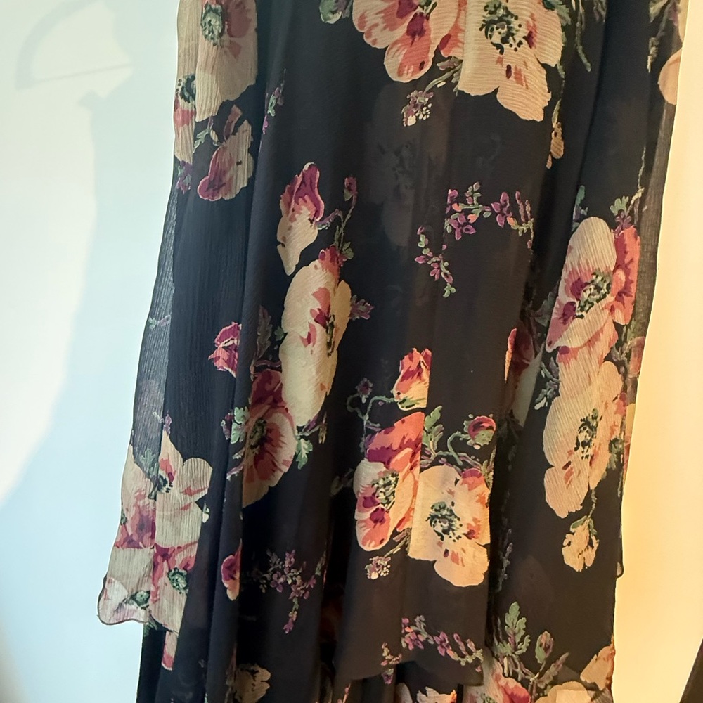 Lauren Ralph Lauren vintage silk handkerchief hem floral Skirt M - Picture 4 of 8